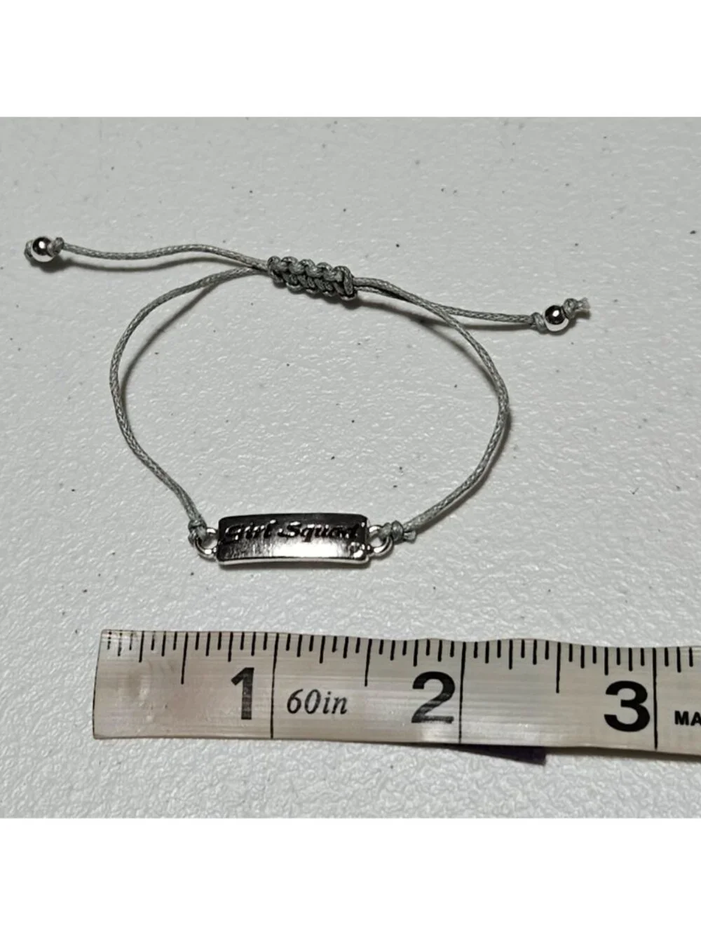 Girl Squad Woven Braded Charm Bracelet Gray Silver Girls Fashion Jewelry
